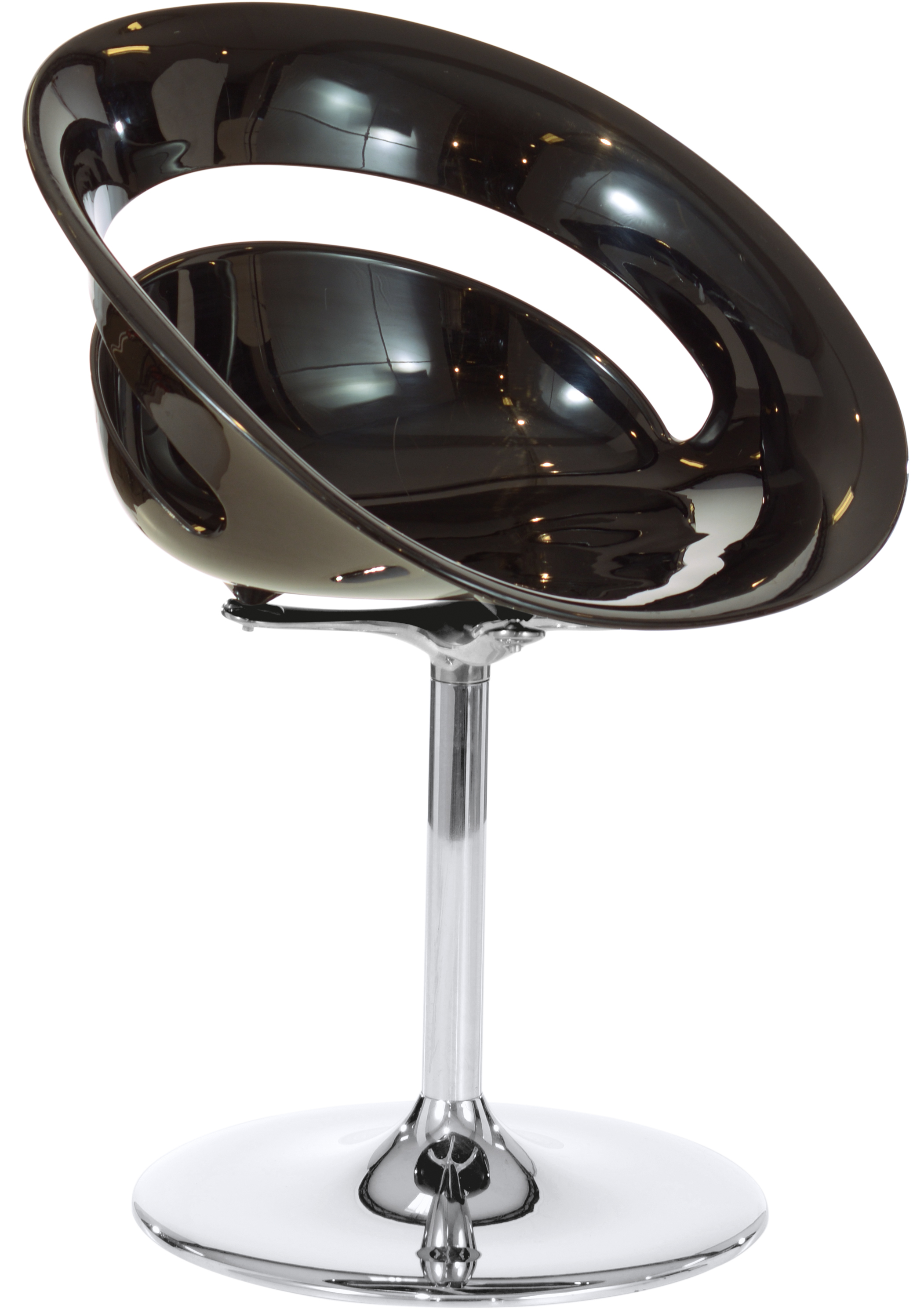 Design-Stuhl Kristina 2 II (Stuhl-Sessel-Stil, ideal für Eisdiele, Gastro, Beauty-Salon, rot / schwarz / weiß / transparent)