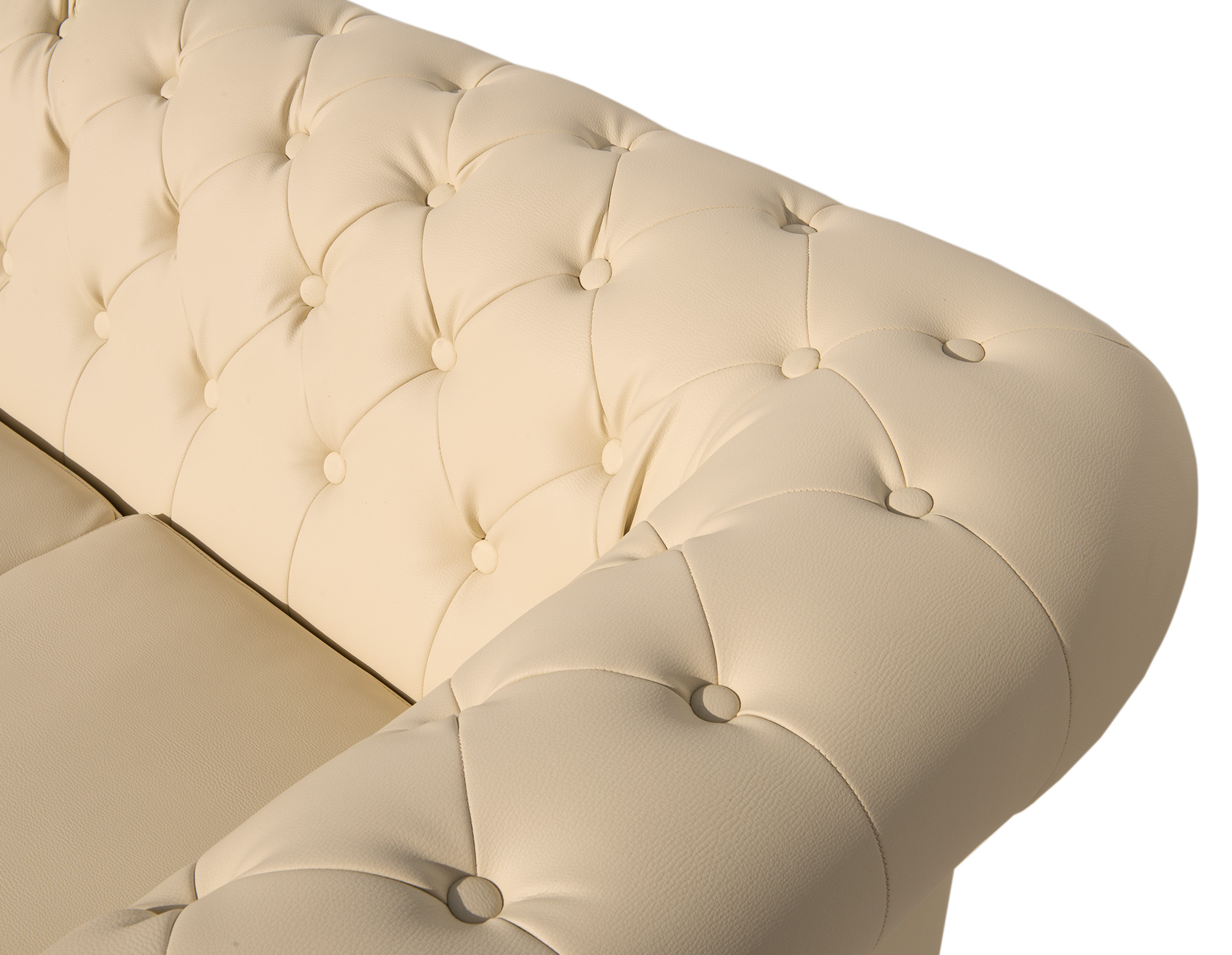 CHESTERFIELD  Lounge Sofa 3-Sitzer, chremefarben