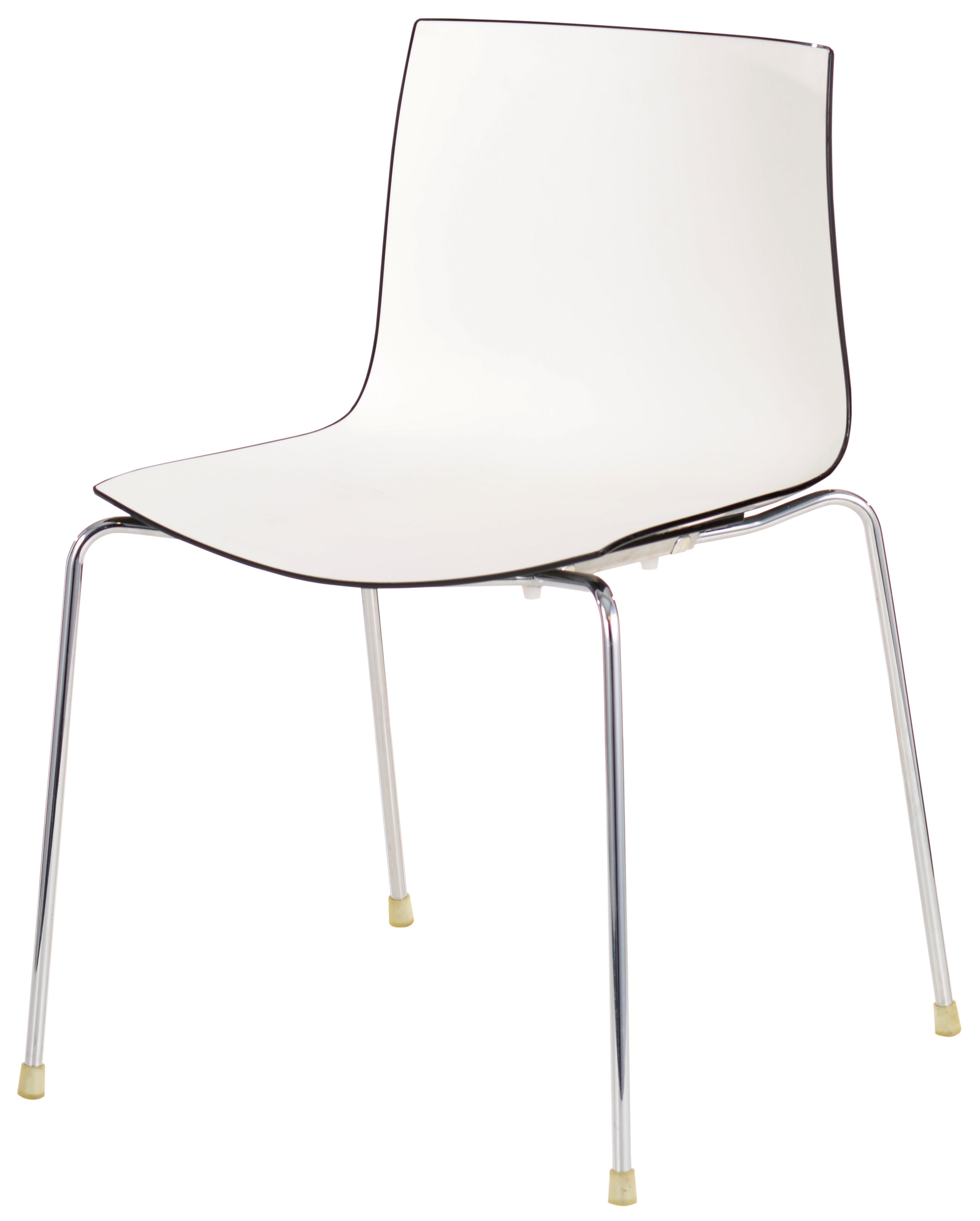 Designer-Stuhl Catifa 46: Filigran für Indoor & Outdoor (Arper, Lievore Altherr Molina, 2-farbig, kombinierbar per Reihenverbinder, stapelbar)