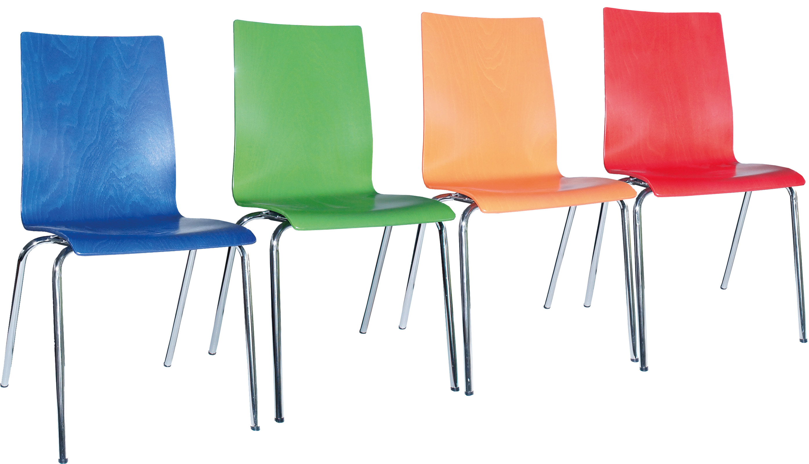 Farbige Stühle: blau, grün, gelb, rot - MEGA-reduziert (Stapelstühle, kombinierbar, in Reihen verbindbar)