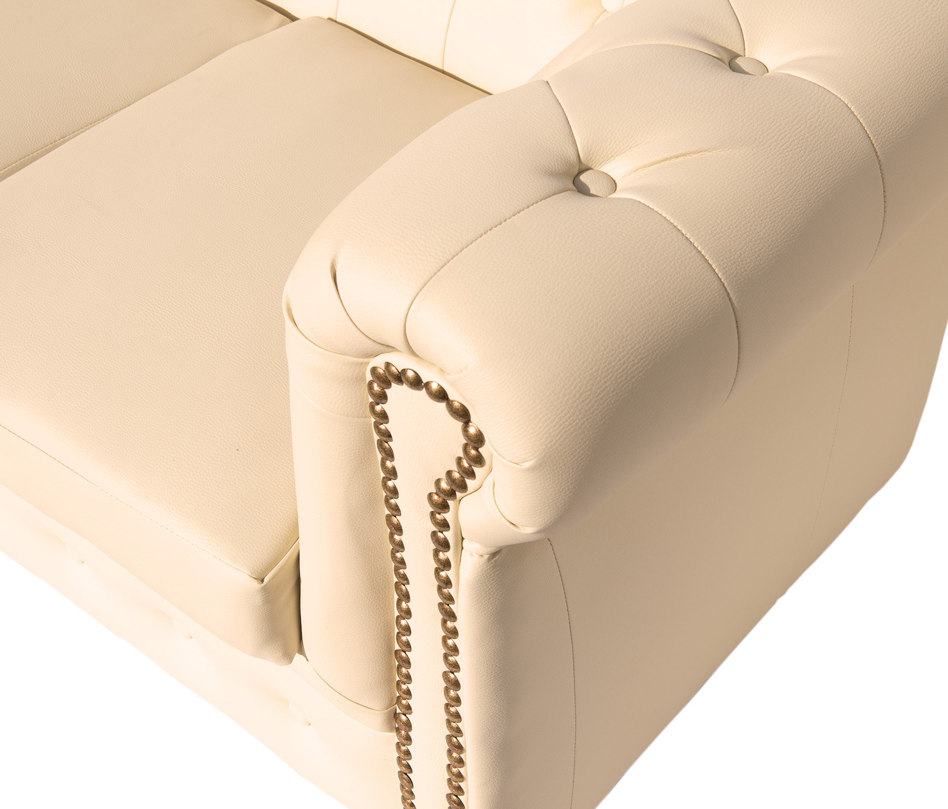CHESTERFIELD  Lounge Sofa 3-Sitzer, chremefarben